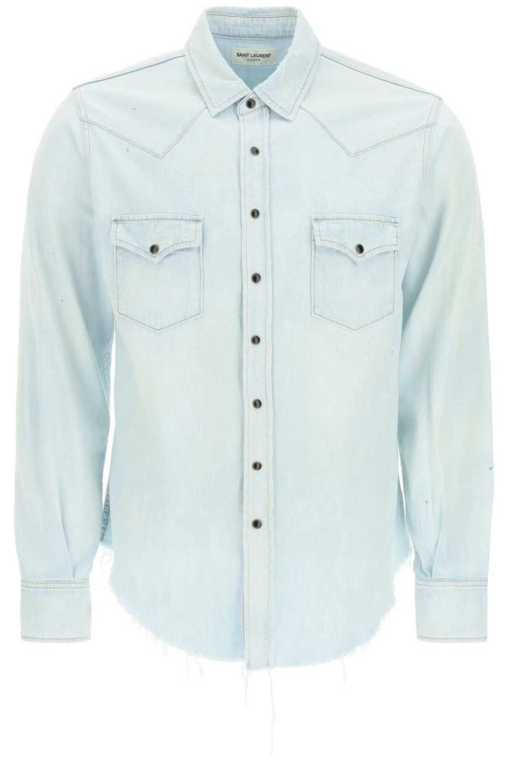 Saint Laurent Paris Light Blue Western Shirt - Gem