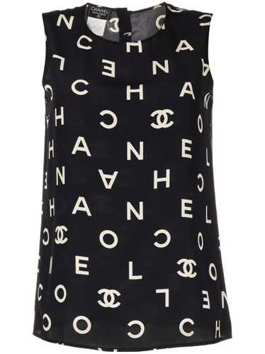 CHANEL Pre-Owned 1997 logo-lettering top - Black - image 1