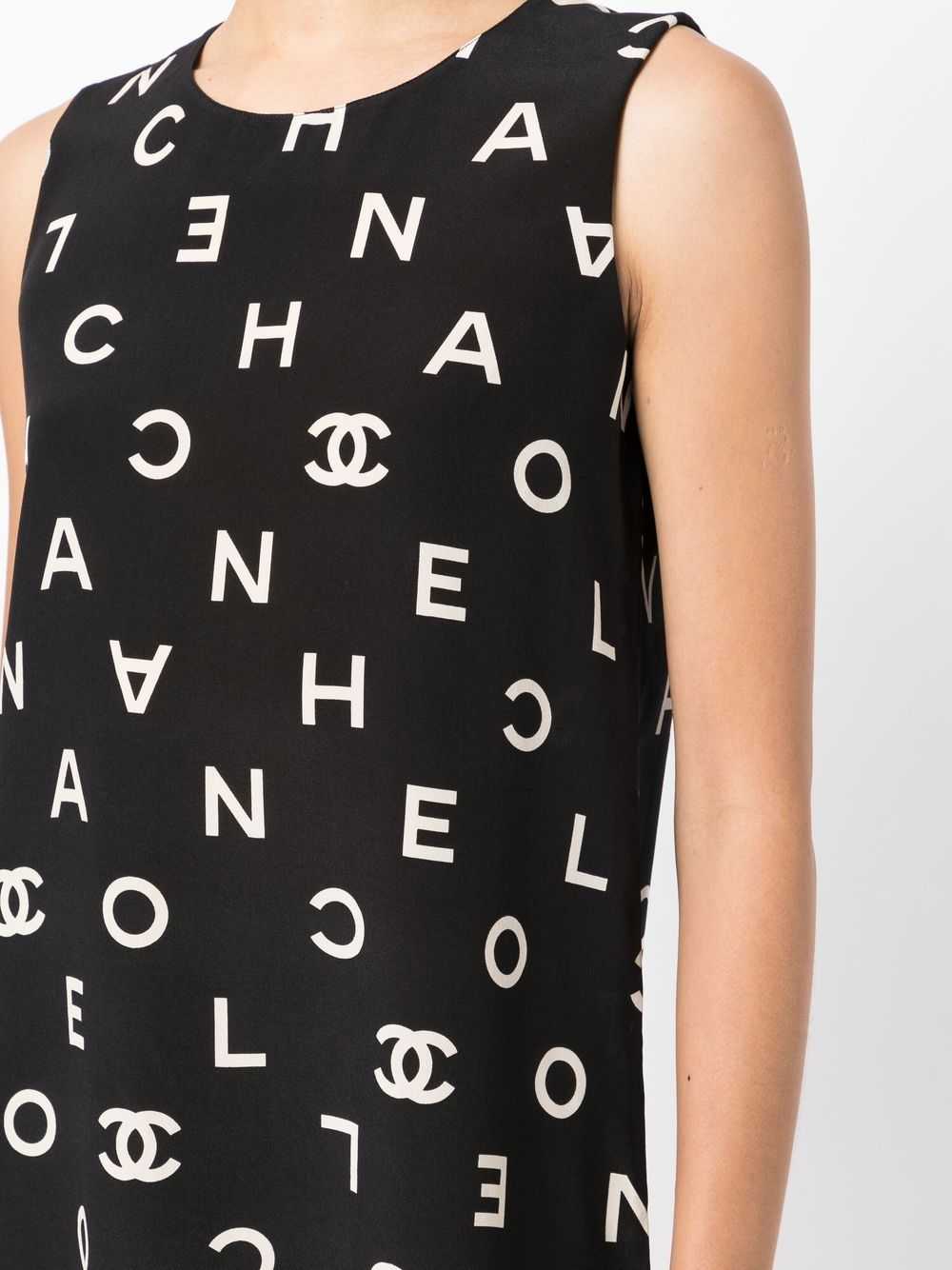 CHANEL Pre-Owned 1997 logo-lettering top - Black - image 5