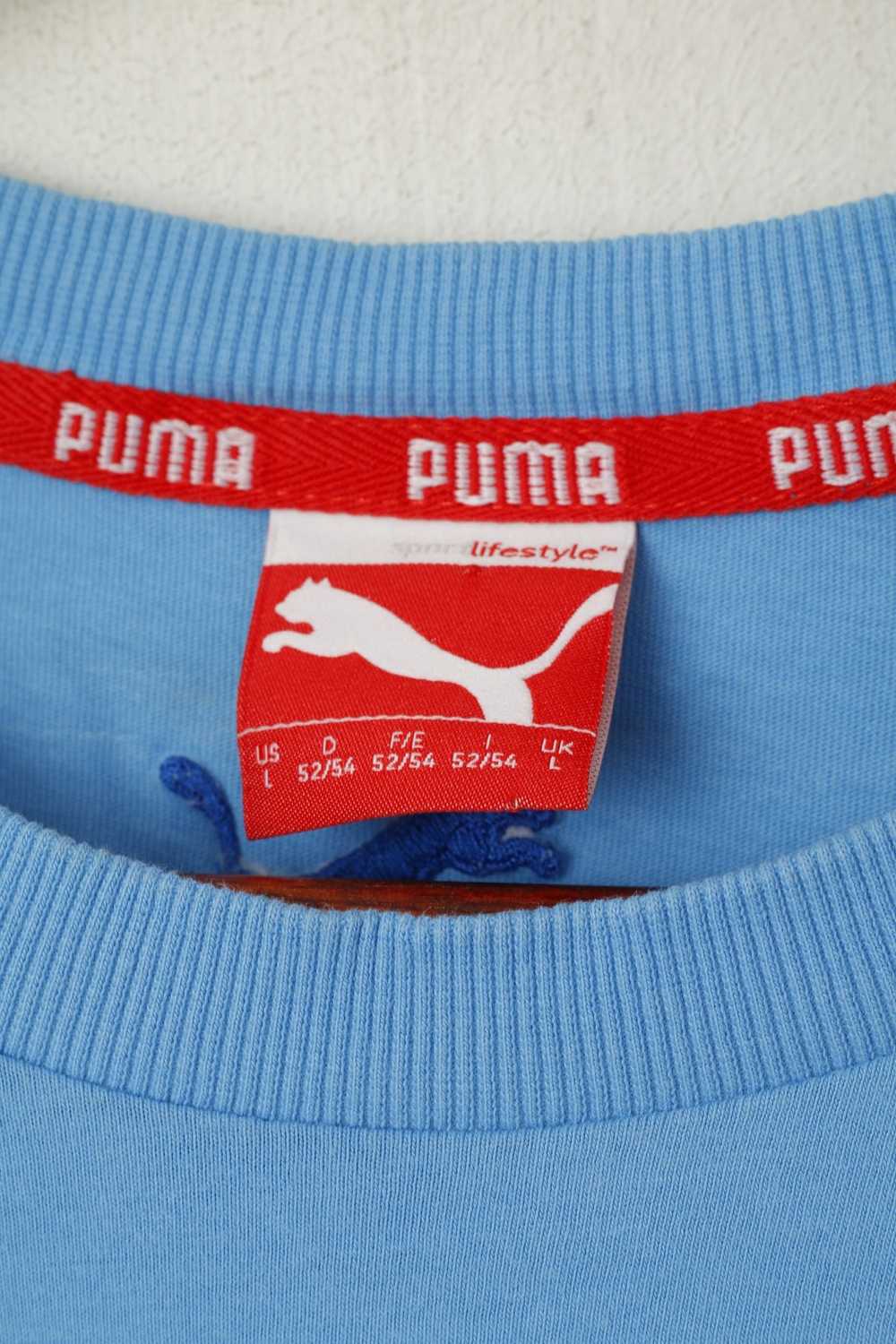 Puma Puma Men L Shirt Blue Cotton Graphic Logo To… - image 3