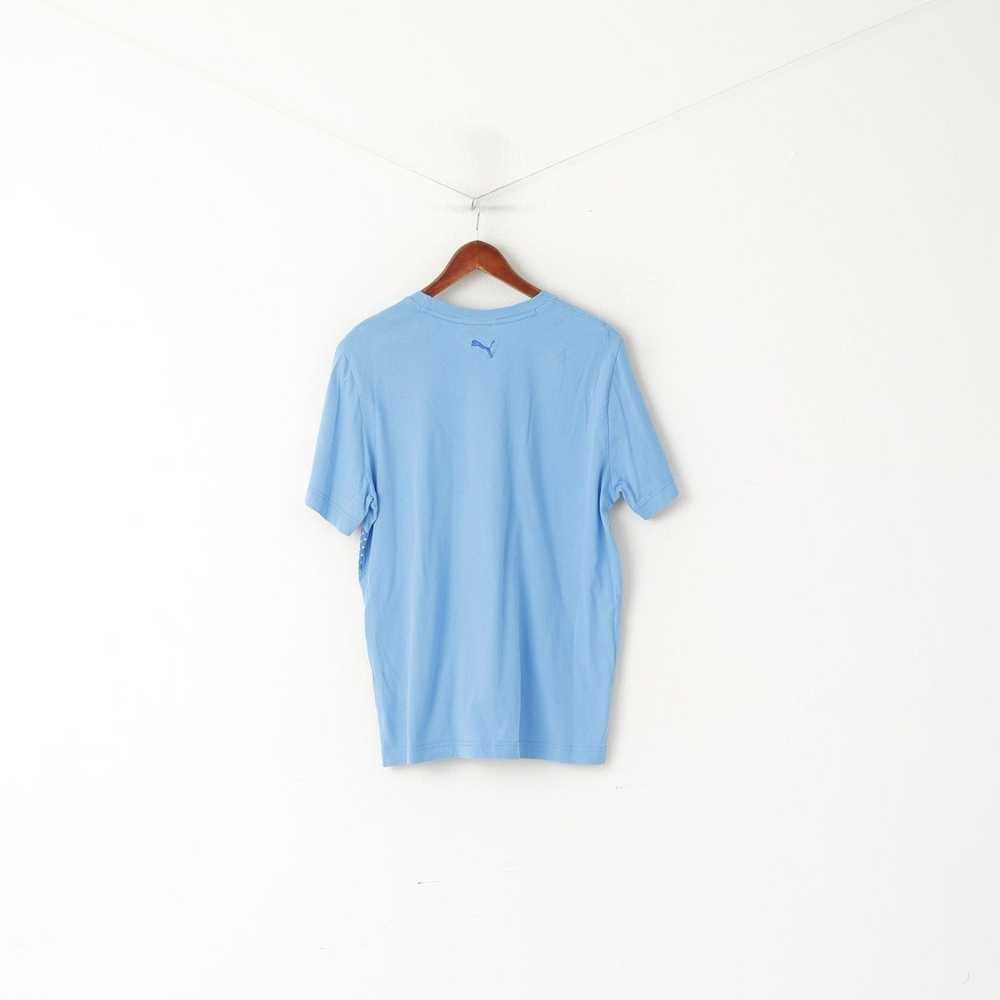 Puma Puma Men L Shirt Blue Cotton Graphic Logo To… - image 5