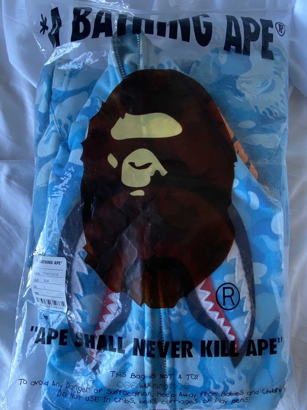 Bape BLUE FLAME SHARK HOODIE FULL ZIP - image 10