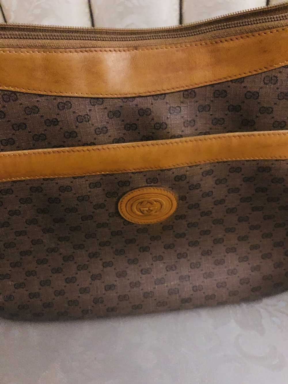 Gucci GUCCI micro Gg printVintage shoulder bag Au… - image 6