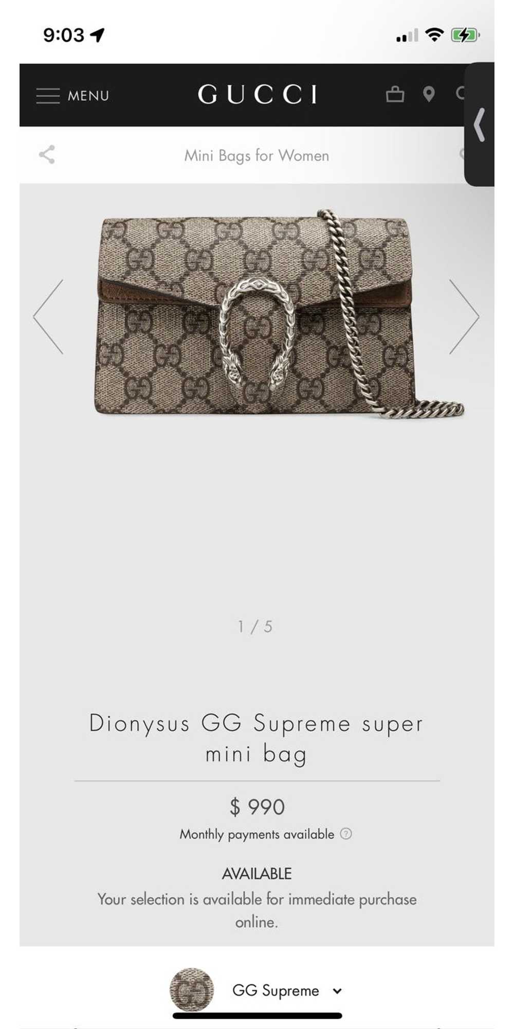 Gucci Dionysus GG Supreme super mini bag - image 8