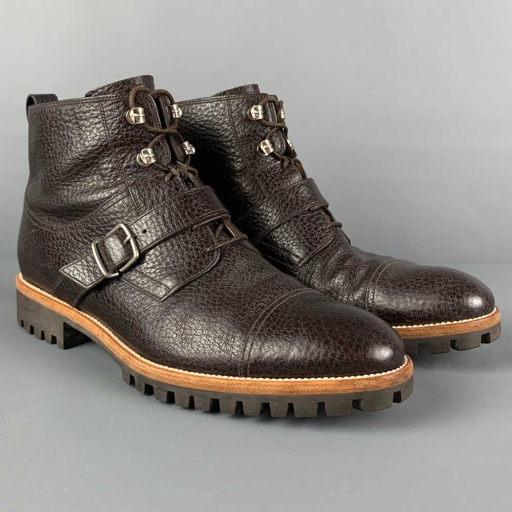 Bally Brown Pebble Grain Leather Belted Powell Bo… - image 2