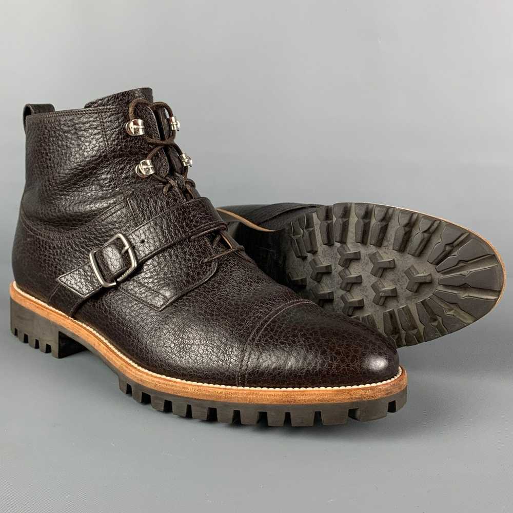 Bally Brown Pebble Grain Leather Belted Powell Bo… - image 3