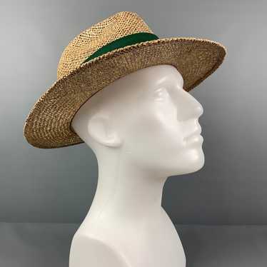 Vintage Natural Woven Straw Hat - image 1