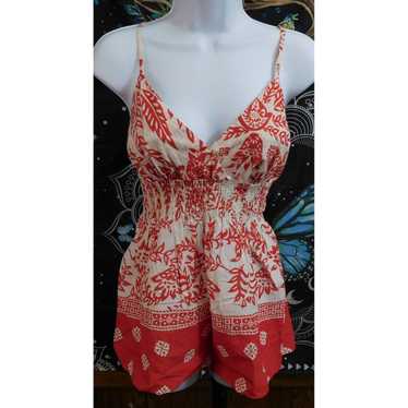 Other She's Cool Red And White Ruched Bohemian Top - image 1