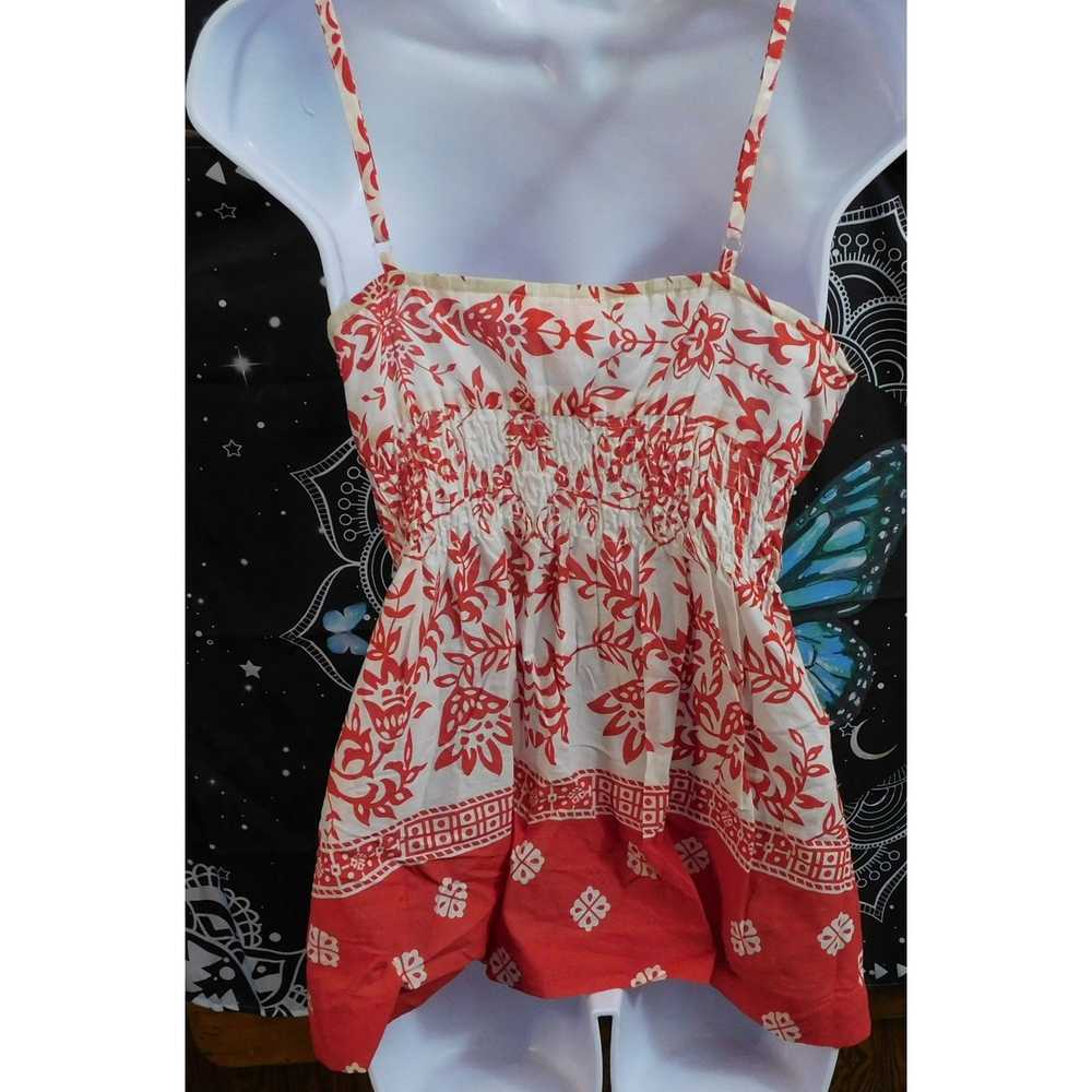 Other She's Cool Red And White Ruched Bohemian Top - image 2