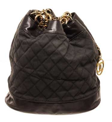 Chanel Chanel Black Canvas CC Chain Bucket Bag