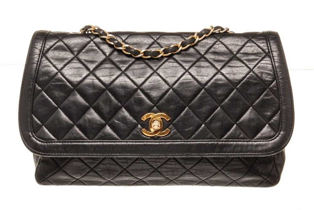 Chanel Chanel Black Leather Single Flap Chain Sho… - image 1