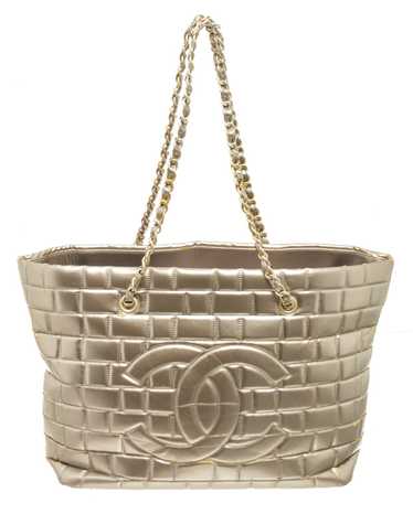 Chanel Chanel Silver Quilted Lambskin Igloo Tote B
