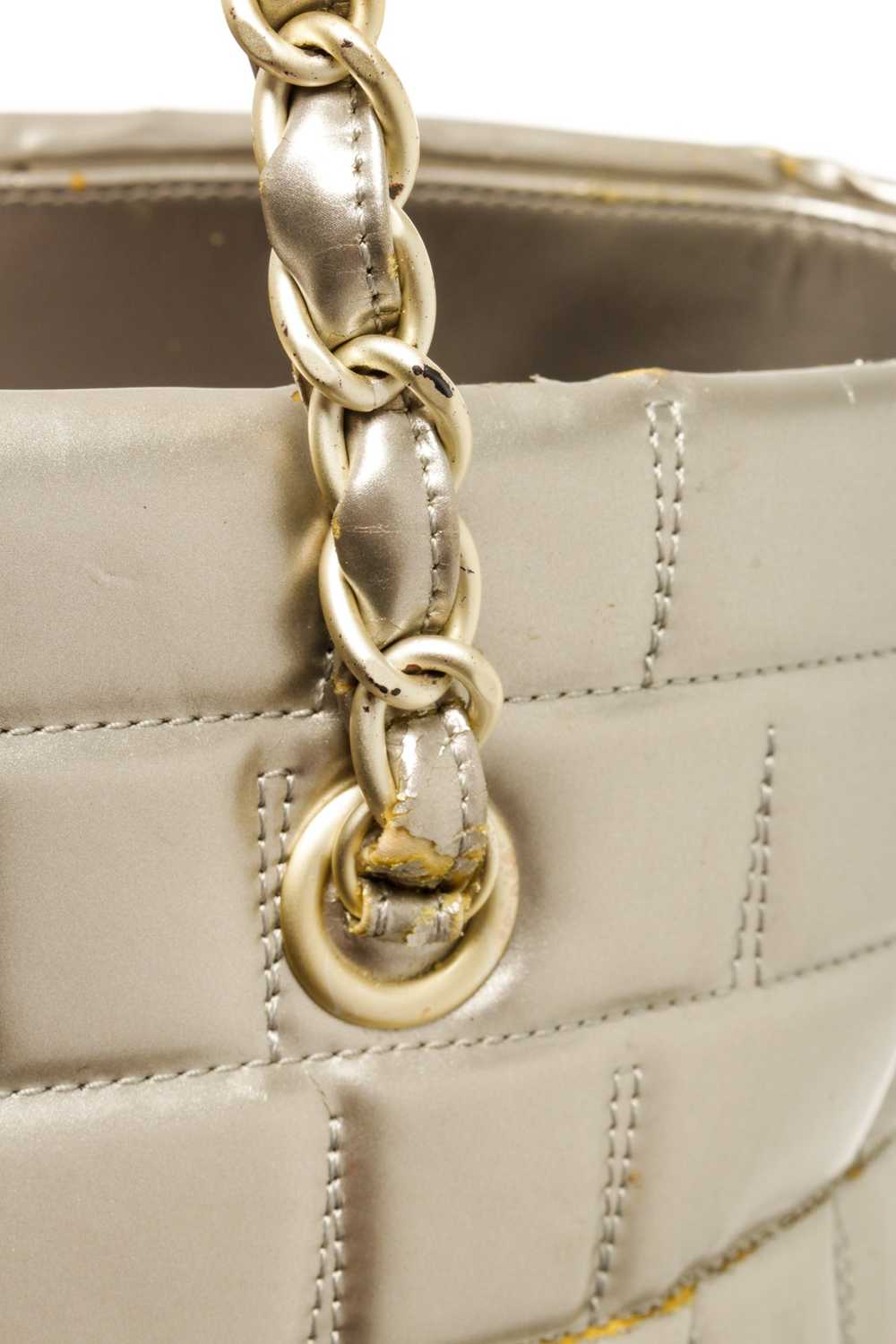 Chanel Chanel Silver Quilted Lambskin Igloo Tote … - image 5