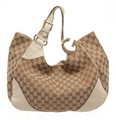 Gucci Gucci Off White Brown Canvas Jacquard Should