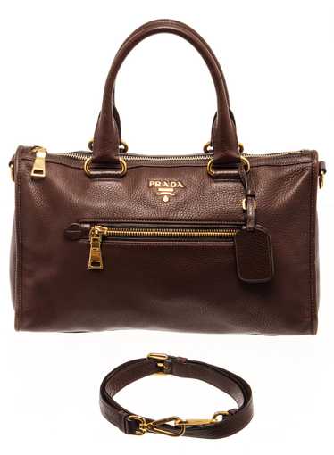 Prada Prada Brown Leather Vitello Dino Tote Bag