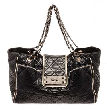 Chanel Black Patchwork Tweed Faux Fur Jumbo Flap Ruthenium Hardware, 2010-2011 (Like New), Black/Grey/Silver Womens Handbag