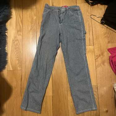 Dickies Blue and white striped stretchy denim dic… - image 1