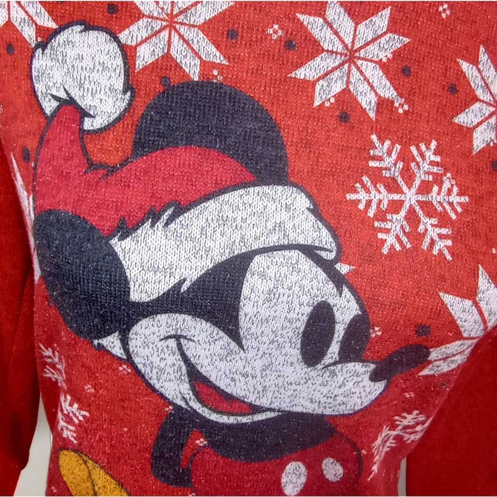 Disney DISNEY MICKEY MOUSE Red CHRISTMAS Sweater … - image 7