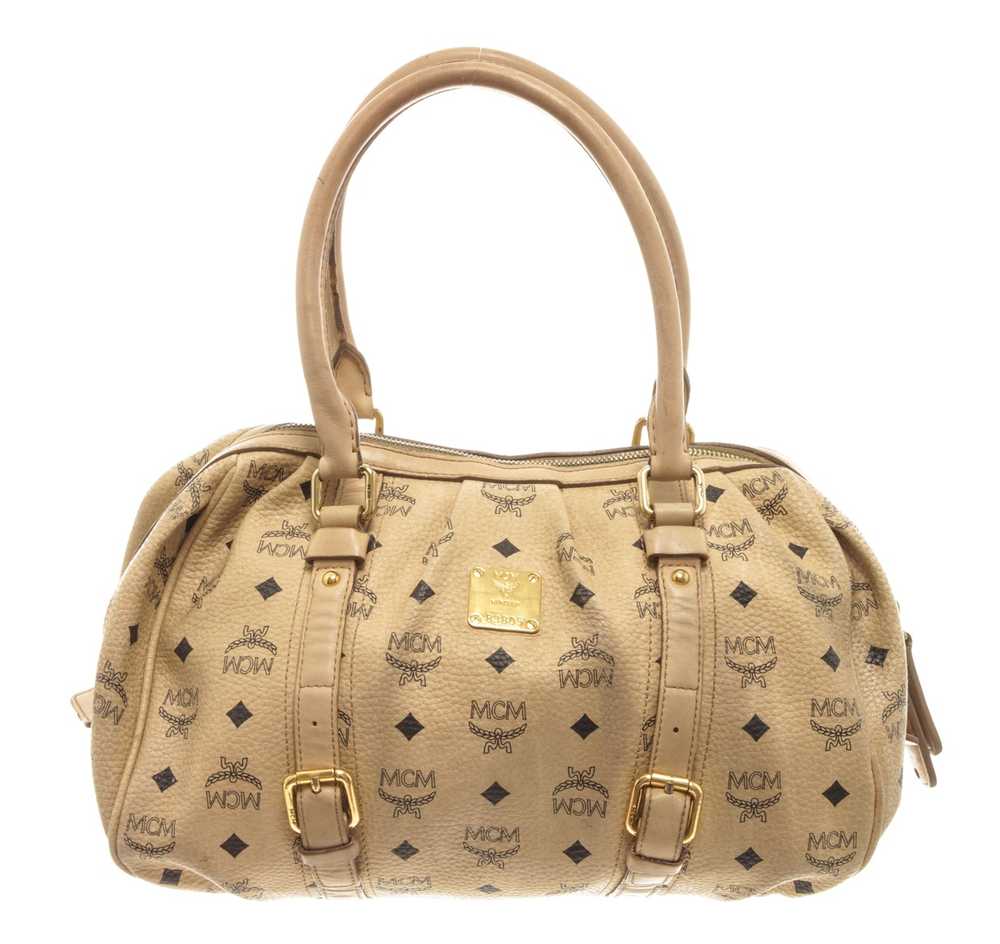 MCM MCM Beige Visetos Leather Shoulder Bag - image 1