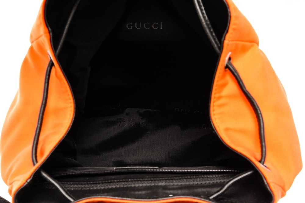 Gucci Gucci Black and Orange Leather Nylon Backpa… - image 10