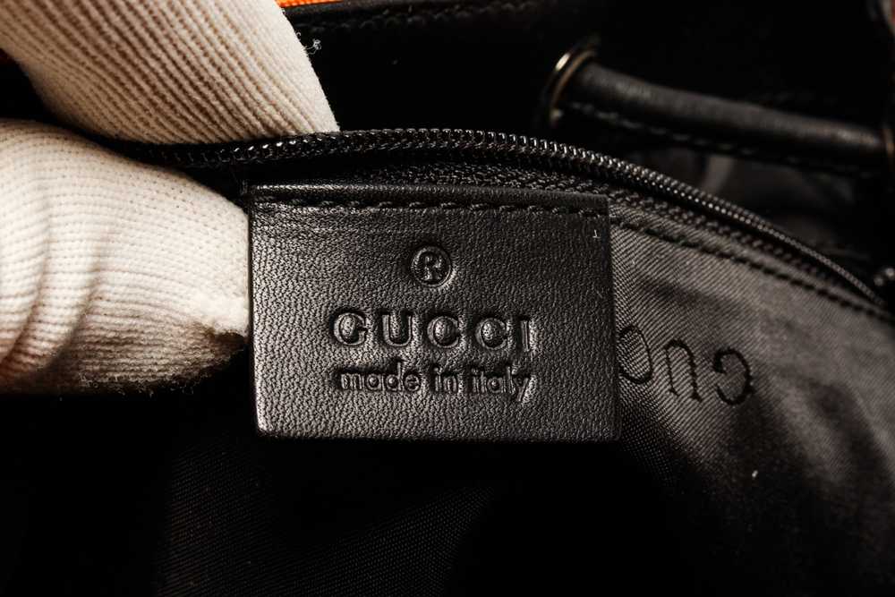 Gucci Gucci Black and Orange Leather Nylon Backpa… - image 8