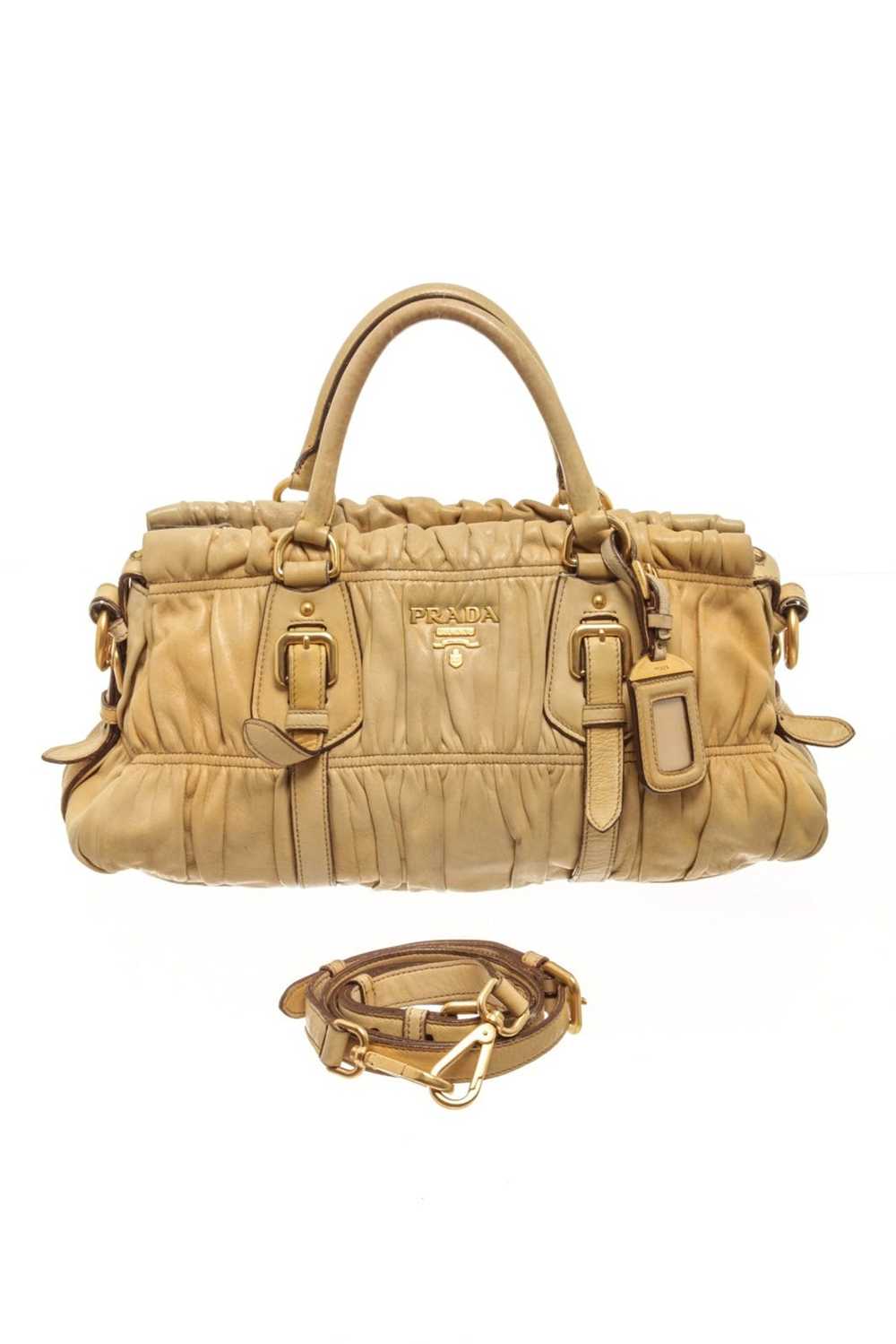 Prada Prada Light Brown Leather Shoulder Bag - image 1
