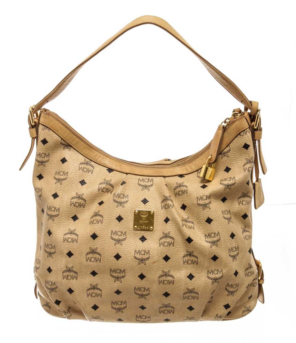 MCM MCM Cream Coated Canvas Visetos Hobo bag - image 1