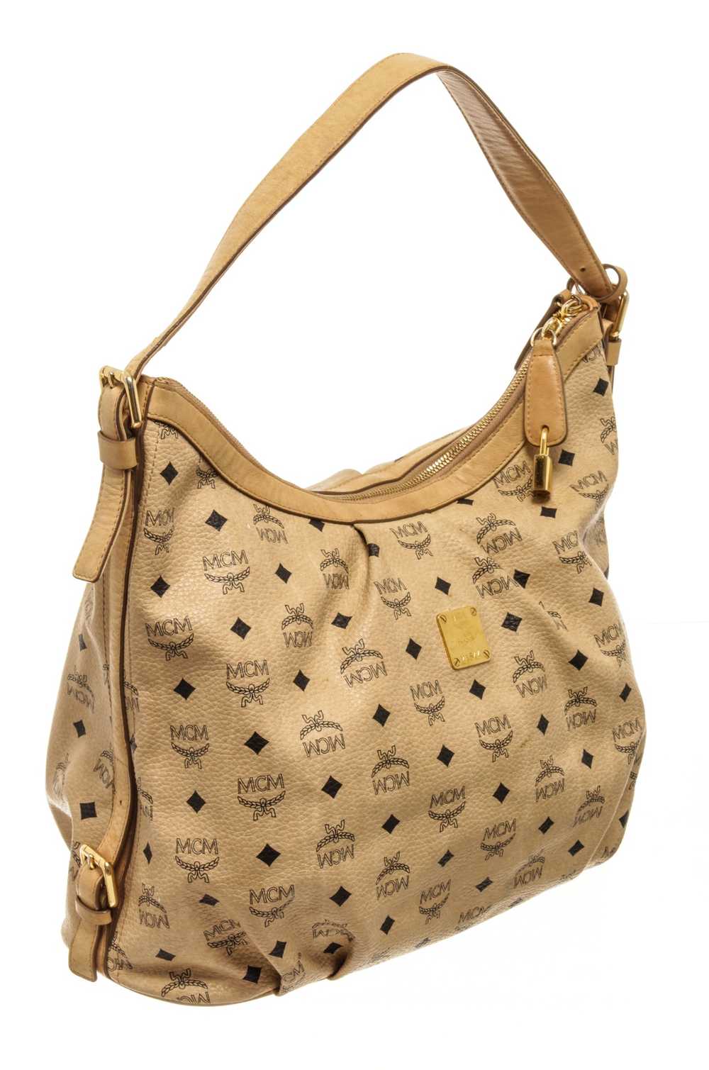 MCM MCM Cream Coated Canvas Visetos Hobo bag - image 2