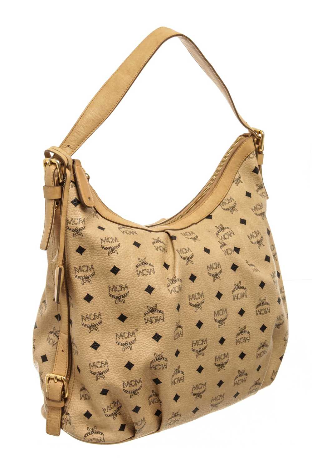 MCM MCM Cream Coated Canvas Visetos Hobo bag - image 3