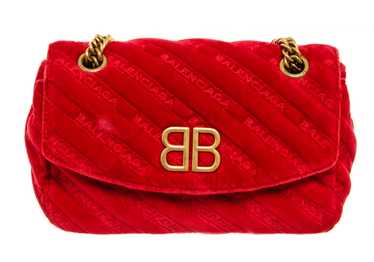 Balenciaga BB Chain bag in black velvet ref.292539 - Joli Closet