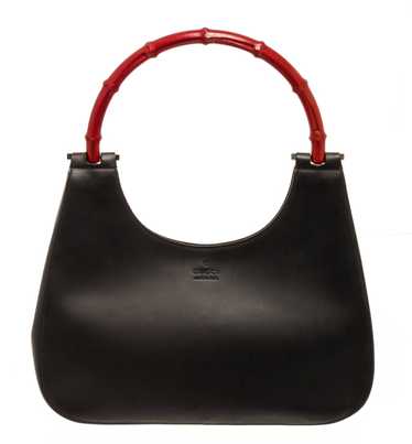 Gucci Gucci Red Black Leather Shoulder Bag