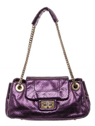 Chanel Chanel Metallic Purple Leather Drill Accor… - image 1