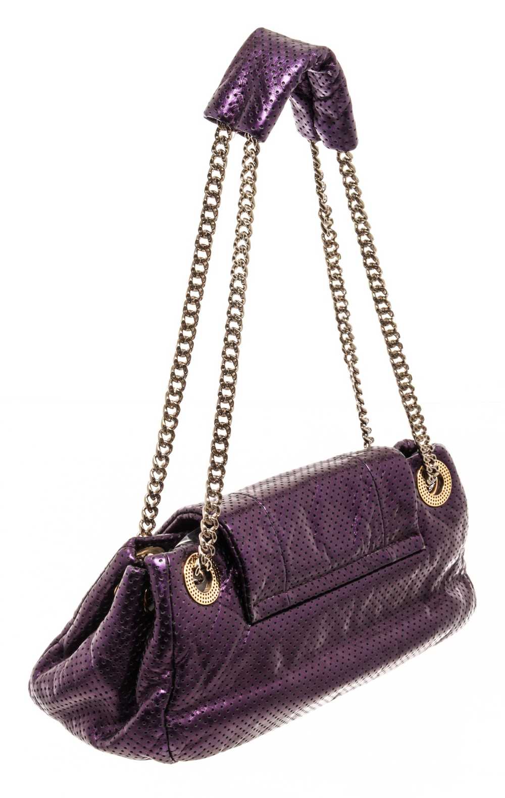 Chanel Chanel Metallic Purple Leather Drill Accor… - image 4