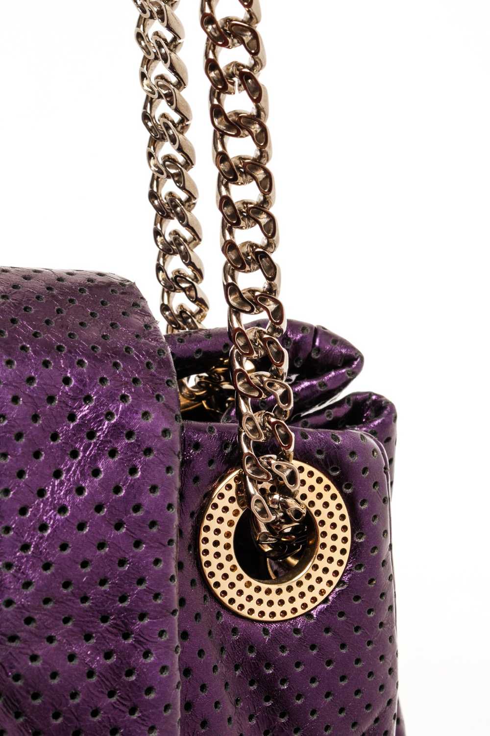 Chanel Chanel Metallic Purple Leather Drill Accor… - image 7