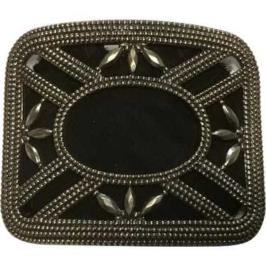 White Metal Ornate Belt Buckle or Slide marked Pa… - image 1