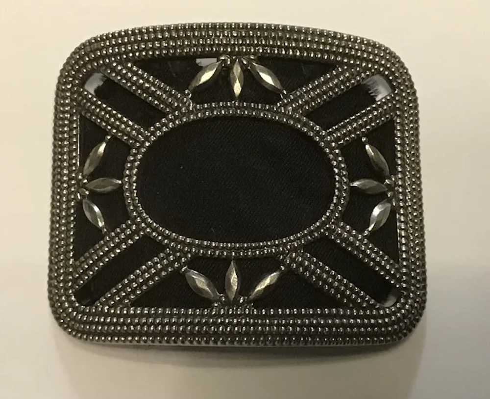 White Metal Ornate Belt Buckle or Slide marked Pa… - image 3