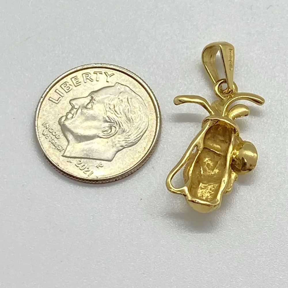 Detailed Golf Bag and Clubs Charm Pendant 18K Gold - image 2