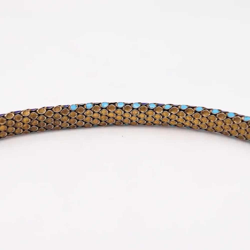 French 1880 Egyptian Revival Snakes Necklace In S… - image 5