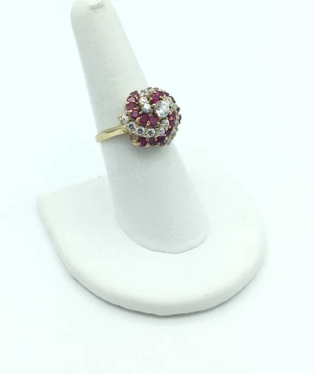 10K Spinel and Cubic Zirconia Ring - image 2