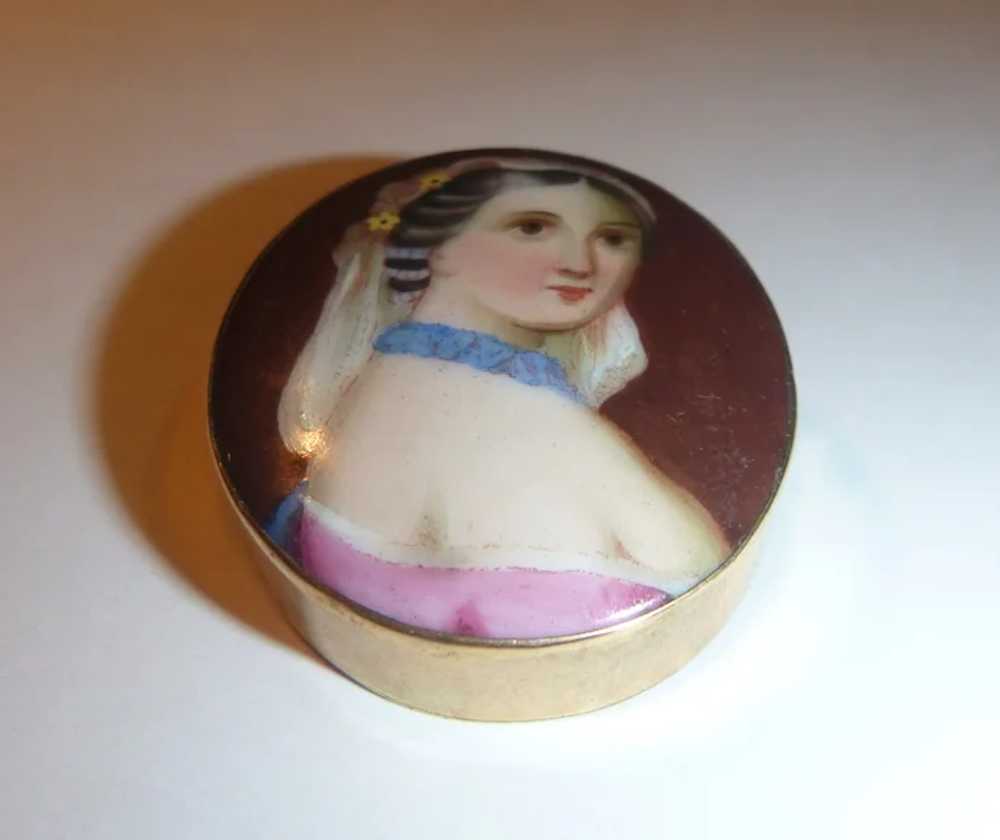 Antique Victorian Portrait Pin - image 2