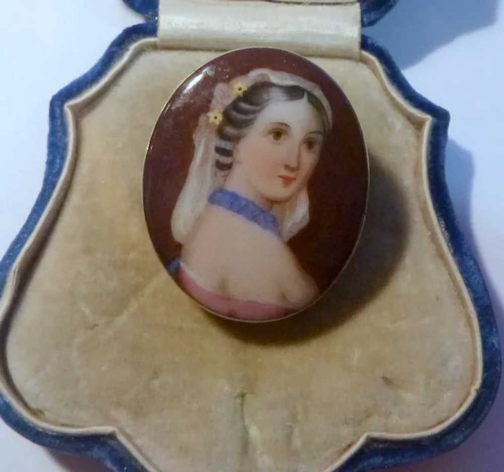 Antique Victorian Portrait Pin - image 4