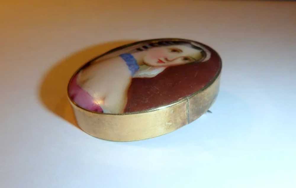 Antique Victorian Portrait Pin - image 7