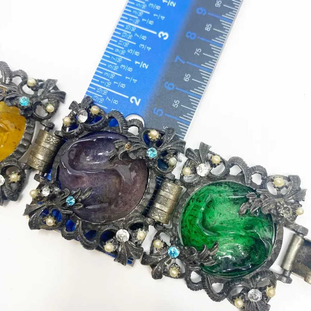 680 Collection Of 4 Vintage Ornate Link Bracelets… - image 12