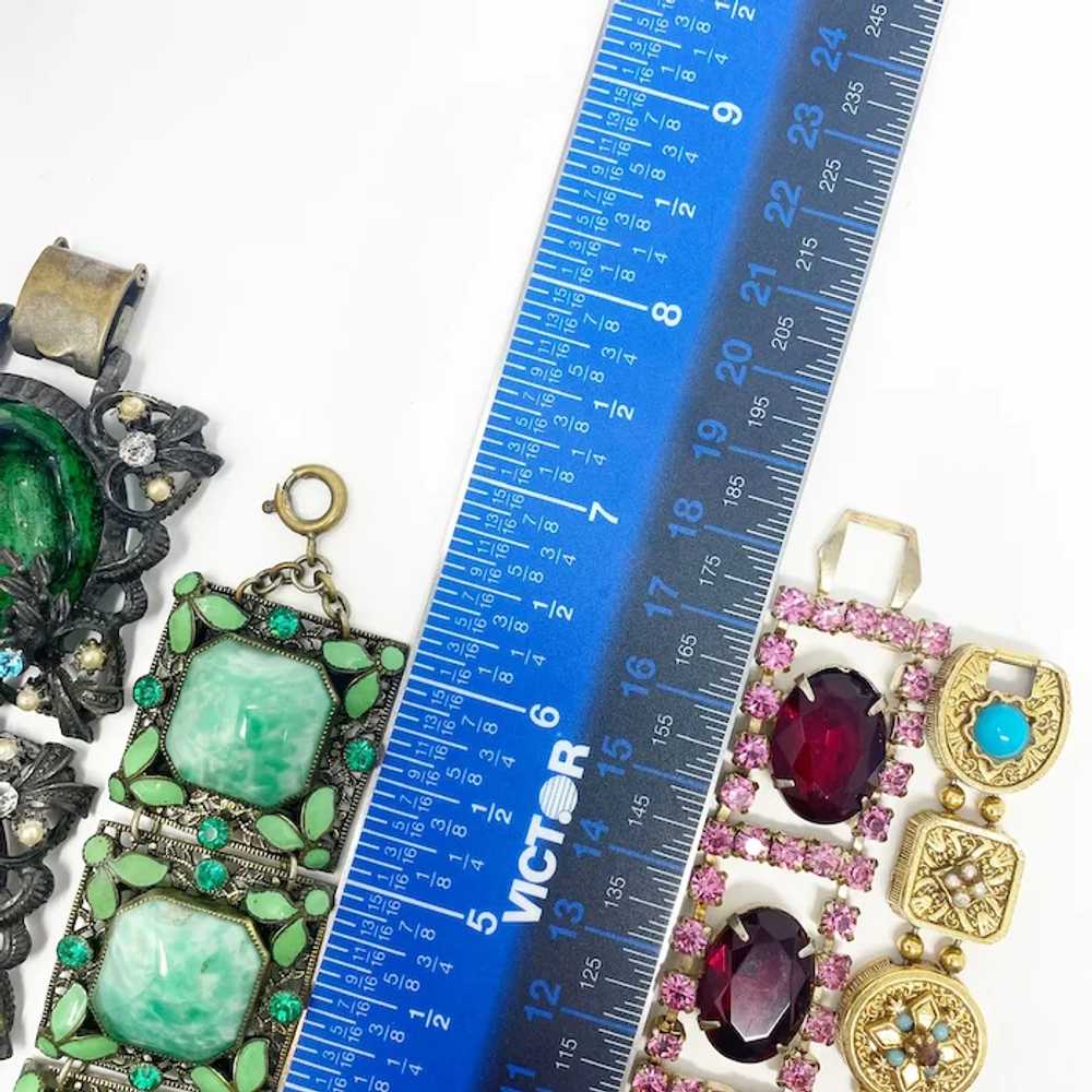 680 Collection Of 4 Vintage Ornate Link Bracelets… - image 9