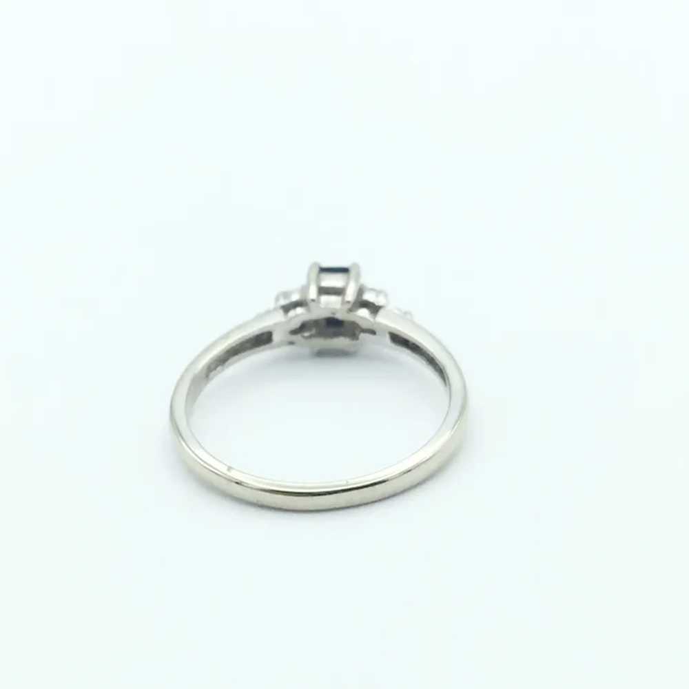 14K White Gold Sapphire & Diamond Ring - image 5