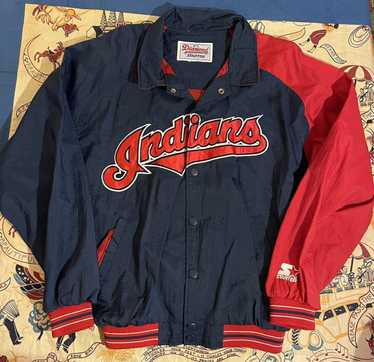 Vintage Pro Player Cleveland Indians Pullover Windbreaker Jacket MLB Large L