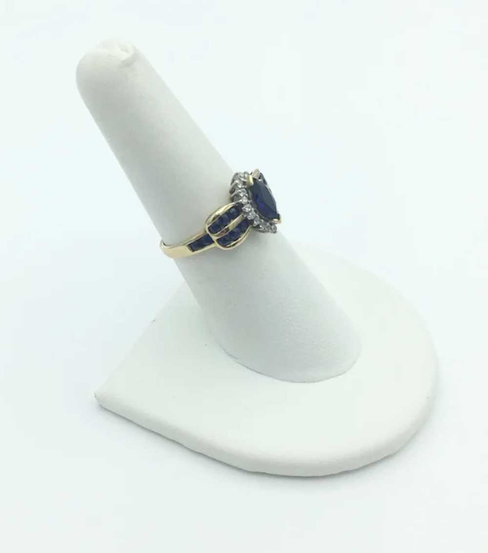 10K Sapphire and Diamond Ring - image 2