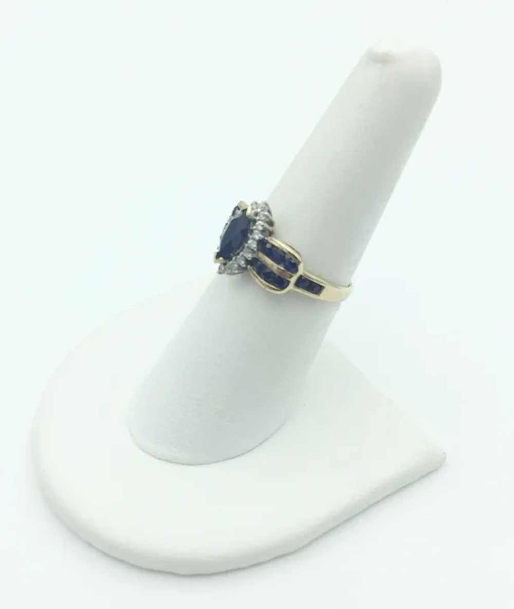 10K Sapphire and Diamond Ring - image 3