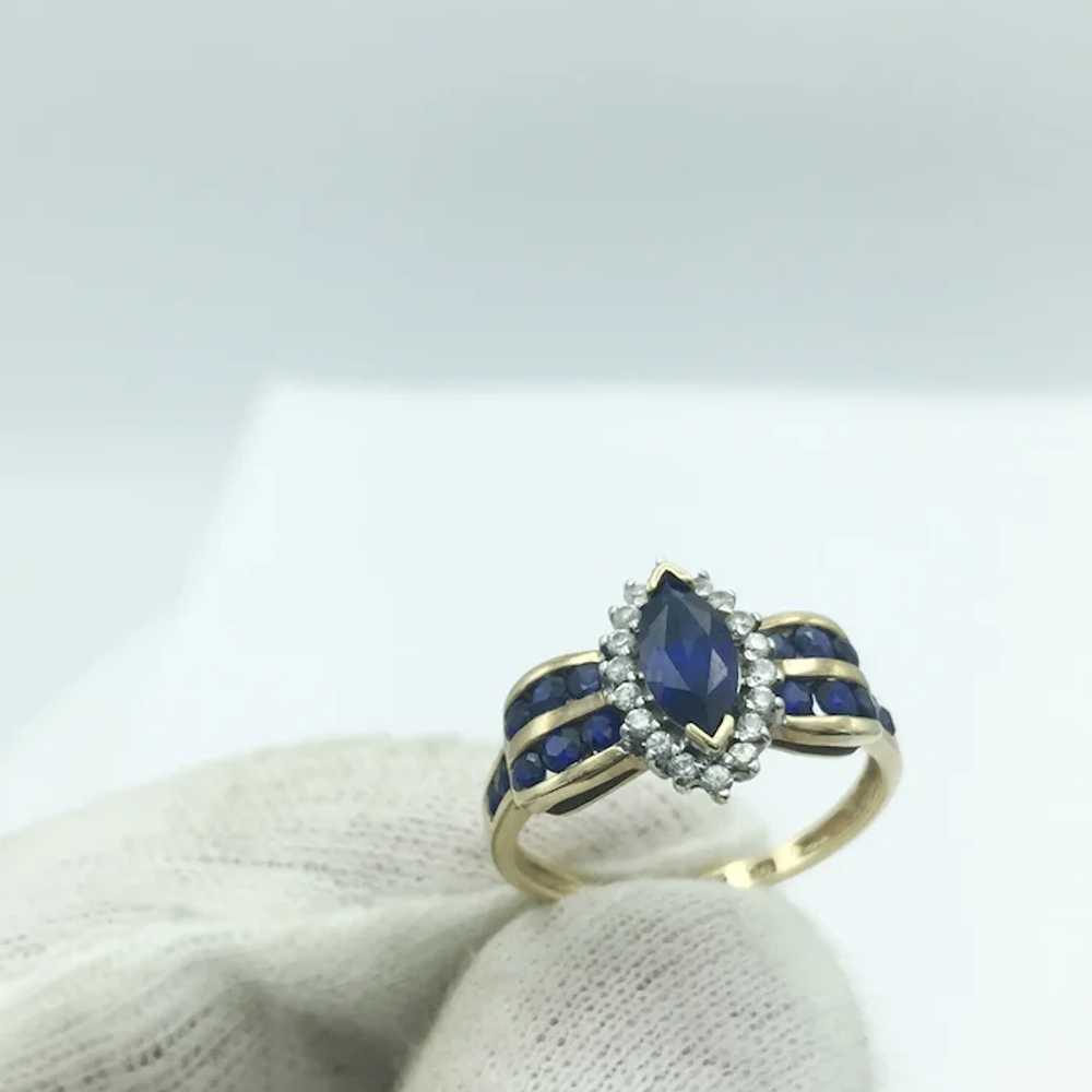 10K Sapphire and Diamond Ring - image 6