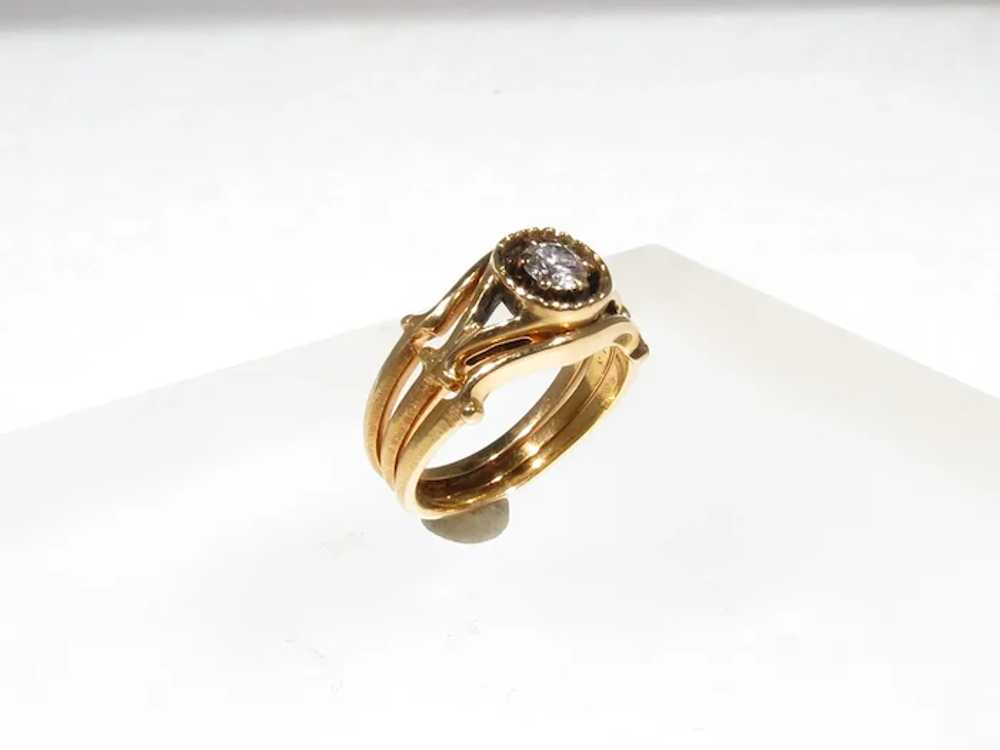 18kt .25Ct Round Diamond Ring - image 3